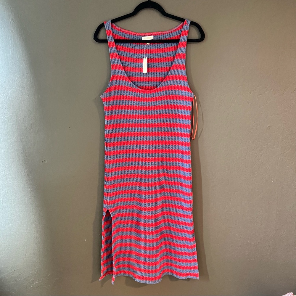 Anthropologie Striped Knit Midi Dress - Red and Blue
